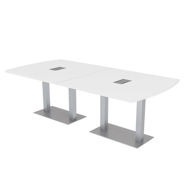 45 in W, 96 in L, 29 in H, Engineered Wood Top, White